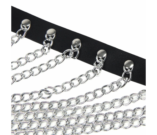 Subblime Chest Harness Black with Decorative Chain Details One Size