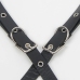 Subblime Harness Model 5944889 - Black Leather with Chain Accents, One Size