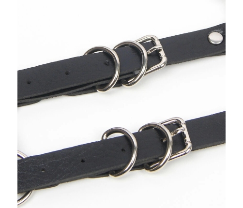 Subblime Harness Model 5944889 - Black Leather with Chain Accents, One Size