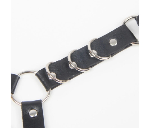 Subblime Belt & Garter Harness with Chain Accents, Black, One Size