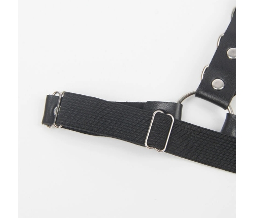 Subblime Belt & Garter Harness with Chain Accents, Black, One Size