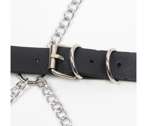 Subblime Full Body Harness Black with Decorative Star Chain, One Size