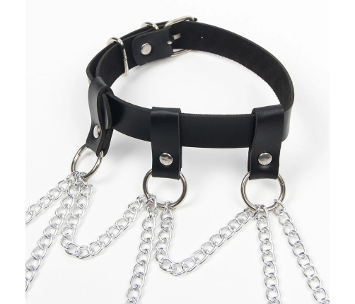 Subblime Full Body Harness Black with Decorative Star Chain, One Size
