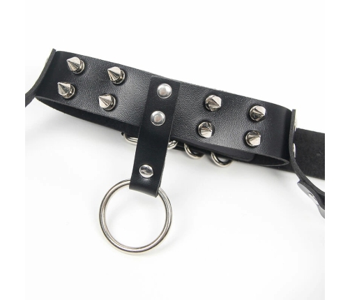 Subblime Harness Bra & Star Necklace with Chains, Black, One Size