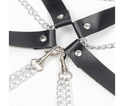 Subblime Harness Bra with Decorative Chains Black One Size