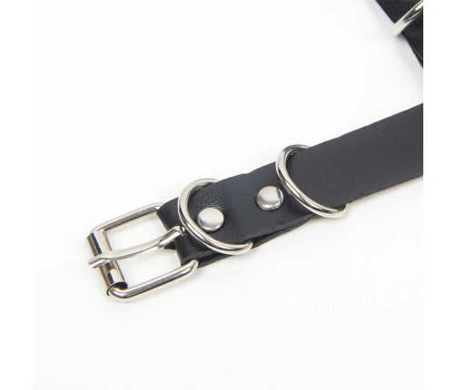 Subblime Harness Bra with Decorative Chains Black One Size