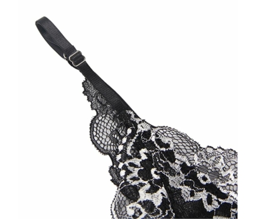 Subblime Babydoll L/XL - Elegant Tulle & Lace Nightdress, Black