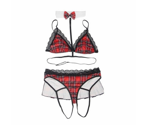 Subblime L/XL College-Inspired Costume Set with Lace Details, Checkered