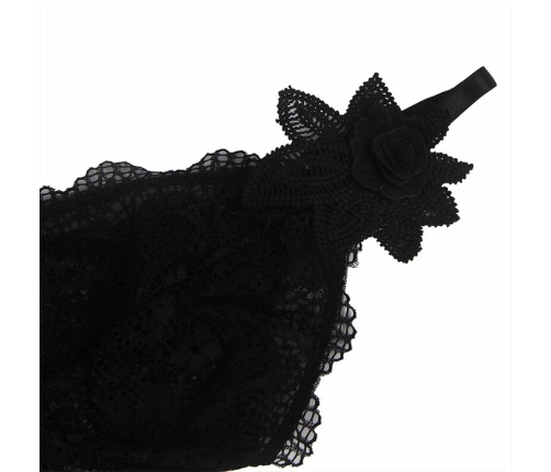 Subblime Babydoll Black S/M - Tulle Fabric with Lace and Floral Accents