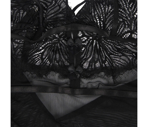 Subblime Babydoll L/XL Black - Adjustable Lace Straps, Sheer Design