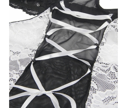 Subblime Maid Body Costume L/XL Black & White - Elegant Two-Tone Bodysuit