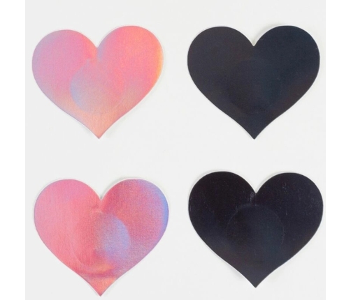 Secret Play WOW BOOBS! Heart-Shaped Holographic Body Covers Set 7.7x6.7cm