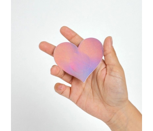 Secret Play WOW BOOBS! Heart-Shaped Holographic Body Covers Set 7.7x6.7cm