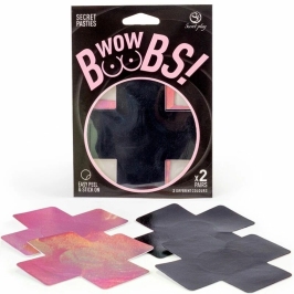 Secret Play WOW BOOBS! X Reusable Holographic Nipple Covers Set 8cm Secret Play WOW BOOBS! X Reusable Holographic Nipple Covers Set 8cm