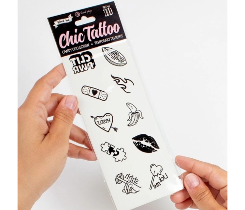 Secret Play Candy Collection Temporary Tattoos - Set of 10 Colorful Designs