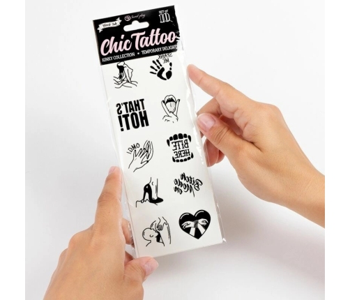 Secret Play Chic Tattoo Set - 10 Artistic Temporary Tattoos Kinky Collection