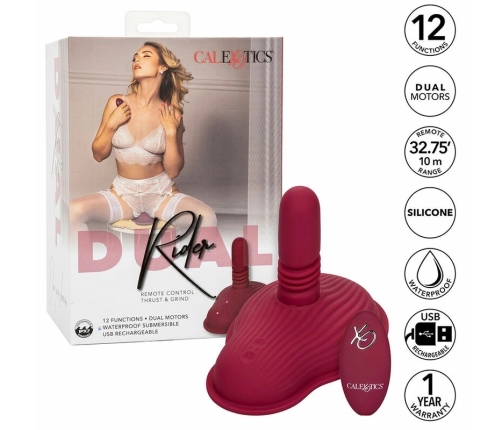 CalExotics Dual Rider Remote-Control Double Motor Massager Red