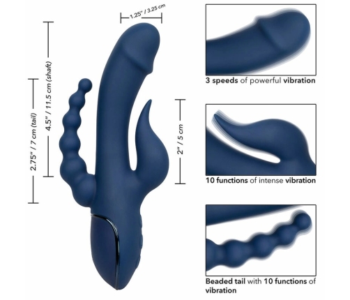 CALEXOTICS - VIBRADOR TRIPLE ORGASM AZUL