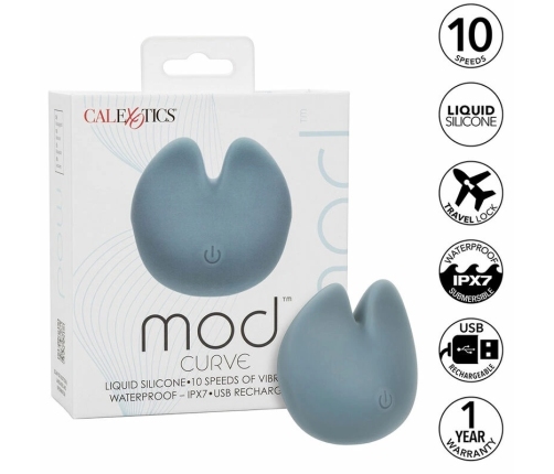 CalExotics Mod Curve Blue - Dual Vibrating Silicone Intimate Device