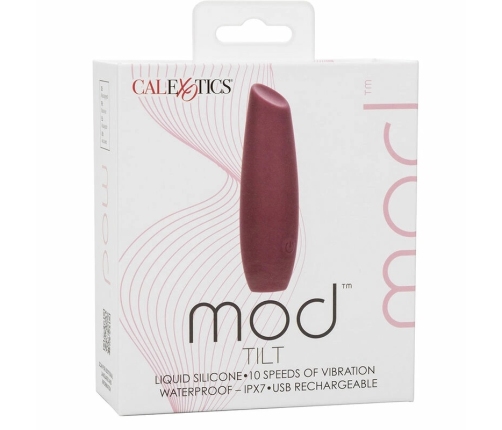 CalExotics Mod Tilt Intimate Wellness Device Red, Liquid Silicone, 10 Modes