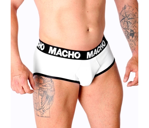 Macho MS30BL Classic Briefs White L Breathable Lycra Comfort Fit