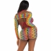 Leg Avenue Three-Piece Set Rainbow Mesh - Top, Bolero & Shorts, One Size