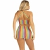 Leg Avenue Rainbow Striped Halter Mini Dress - Multicolor, One Size