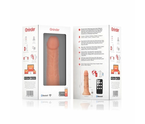 ONINDER Bogota Medium Vibrating Silicone Device 9 Modes App Control 20cm Beige
