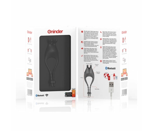 ONINDER PAMPA Black Rechargeable Adjustable Ring with App Control, 10 Speeds