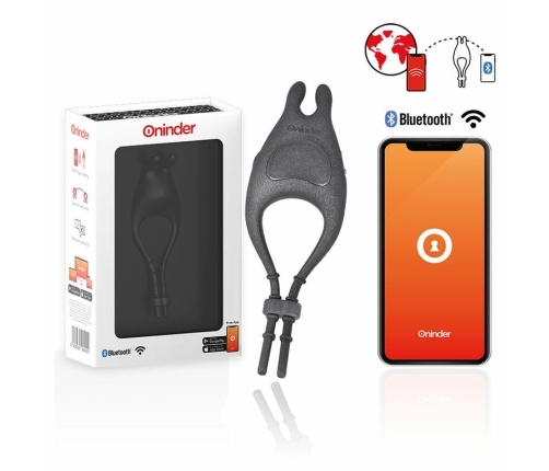 ONINDER PAMPA Black Rechargeable Adjustable Ring with App Control, 10 Speeds