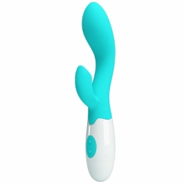 Pretty Love Brighty Dual-Action Aqua Green Silicone Vibrator 21cm