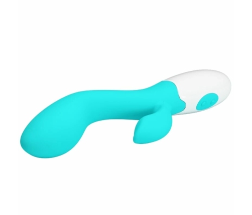 Pretty Love Brighty Dual-Action Aqua Green Silicone Vibrator 21cm