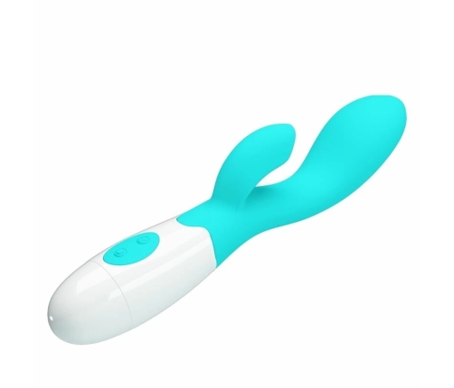 Pretty Love Brighty Dual-Action Aqua Green Silicone Vibrator 21cm