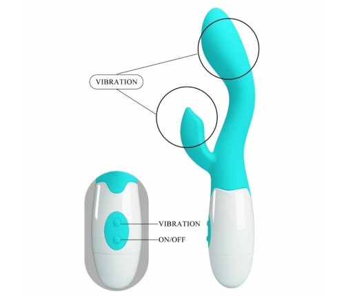 Pretty Love Brighty Dual-Action Aqua Green Silicone Vibrator 21cm