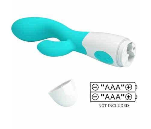 Pretty Love Brighty Dual-Action Aqua Green Silicone Vibrator 21cm