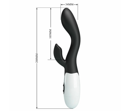 Pretty Love Brighty Black - Dual Motor G-Spot & External Stimulator, 30 Modes