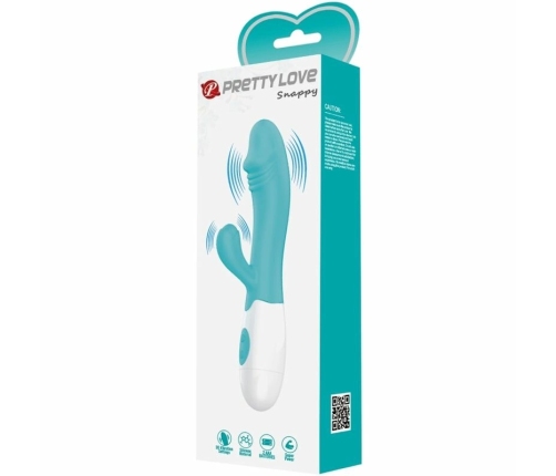 Pretty Love Snappy Dual-Action Vibrating Device Aqua Green Silicone