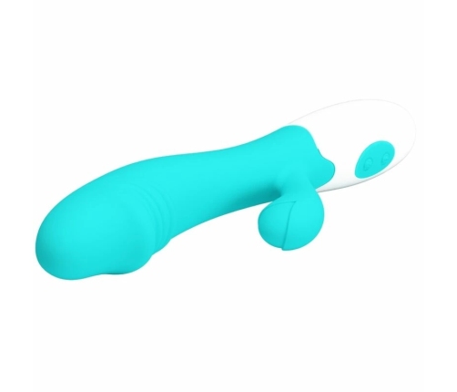 Pretty Love Snappy Dual-Action Vibrating Device Aqua Green Silicone
