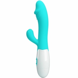 Pretty Love Snappy Dual-Action Vibrating Device Aqua Green Silicone