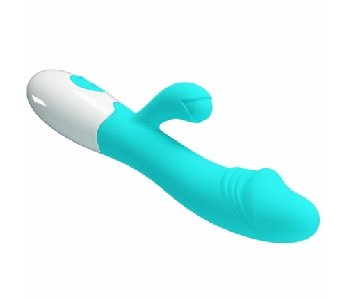 Pretty Love Snappy Dual-Action Vibrating Device Aqua Green Silicone