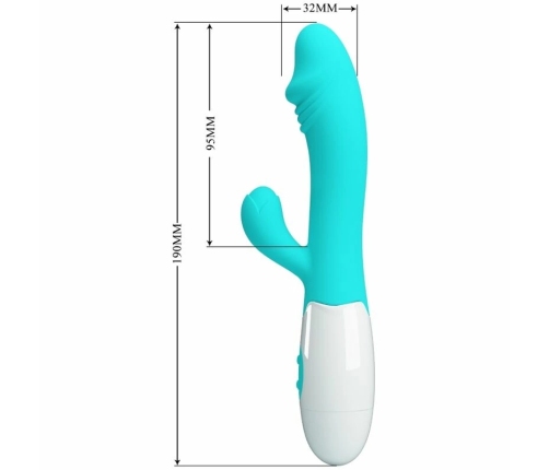 Pretty Love Snappy Dual-Action Vibrating Device Aqua Green Silicone
