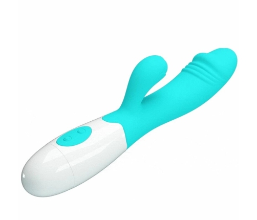 Pretty Love Snappy Dual-Action Vibrating Device Aqua Green Silicone