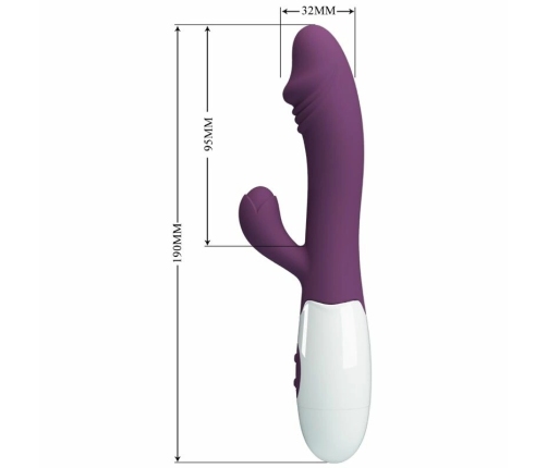 Pretty Love Snappy Dual-Action Vibrating Device - Purple, 30 Modes