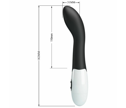 Pretty Love Bishop G-Spot Vibrator 30 Modes Black ABS Silicone