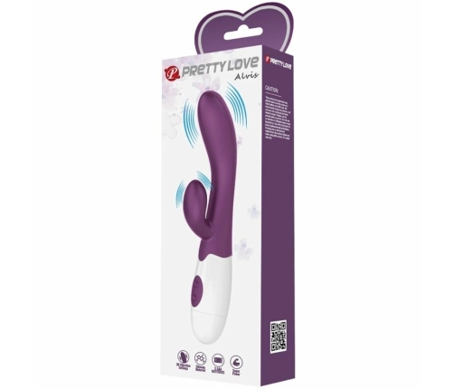 Pretty Love Alvis Dual Motor Intimate Silicone Massager, Purple, 21 cm