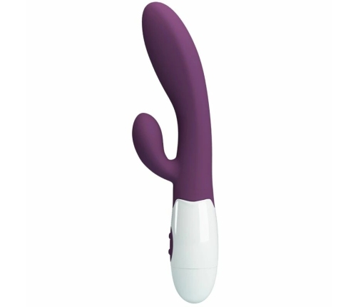 Pretty Love Alvis Dual Motor Intimate Silicone Massager, Purple, 21 cm