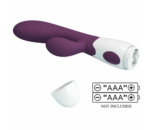 Pretty Love Alvis Dual Motor Intimate Silicone Massager, Purple, 21 cm