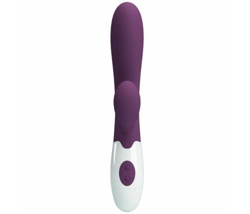 Pretty Love Alvis Dual Motor Intimate Silicone Massager, Purple, 21 cm