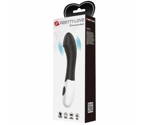Pretty Love Elemental G-Spot Vibrator 30 Modes Black Silicone 21cm
