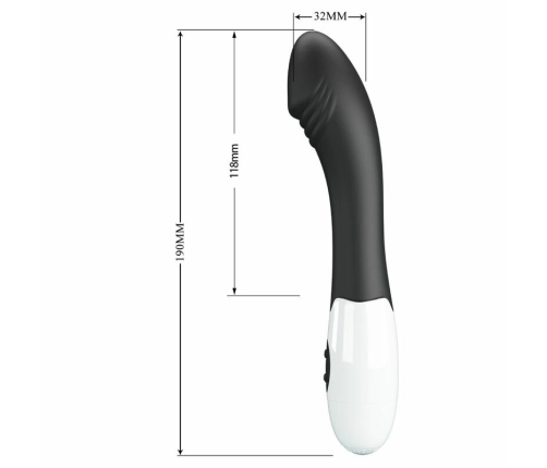 Pretty Love Elemental G-Spot Vibrator 30 Modes Black Silicone 21cm